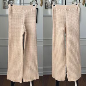 Annah Hariri Pollina Knit Pull On Flare Pants Beige XL 16 18